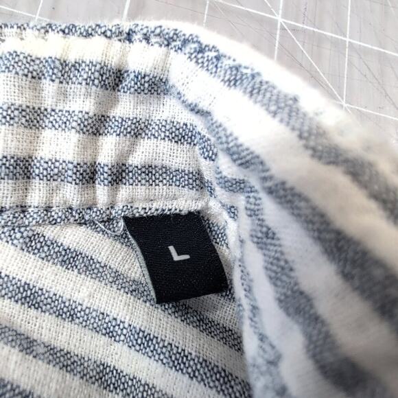 Jack & Jones striped cotton/linen, button-front men's shirt, size Large - Picture 5 of 10